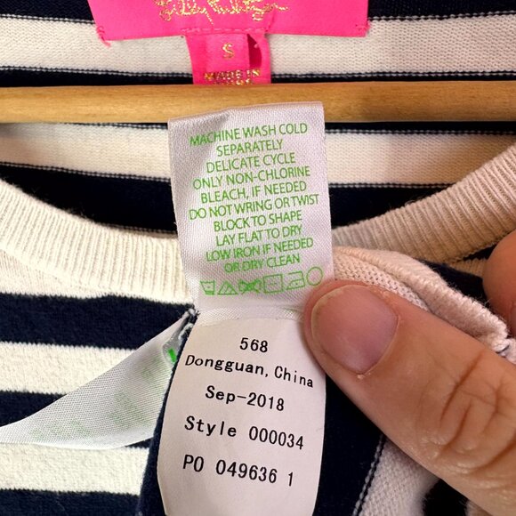 Lily Pulitzer Blue and White Stripe Sweater - Picture 7 of 7